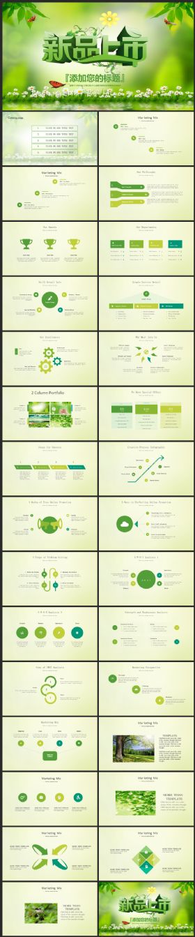 绿色淡雅新品上市活动工作汇报策划宣传2017工作计划发布会模板