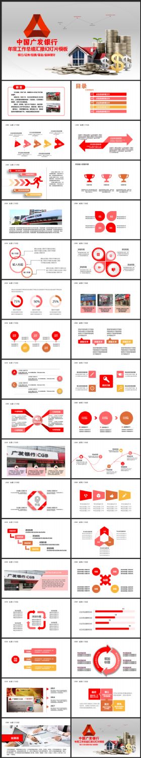 广发银行工作总结汇报投资理财金融产品PPT模板