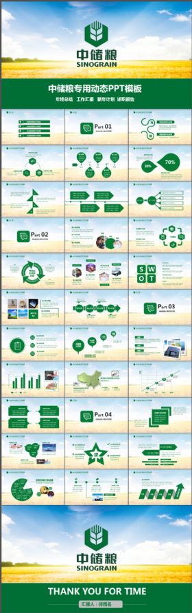 中储粮工作计划年终总结汇报述职报告PPT模板