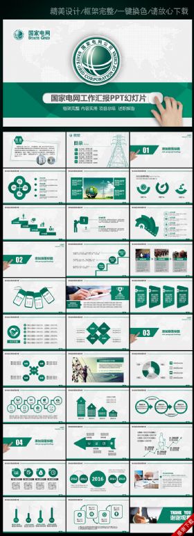 国家电网你用电我用心PPT模板图片