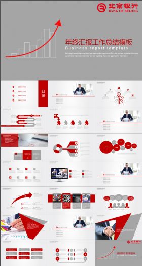 北京银行金融理财总结汇报PPT模板