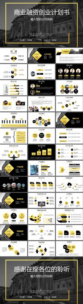 金色简约商业融资创意计划书PPT