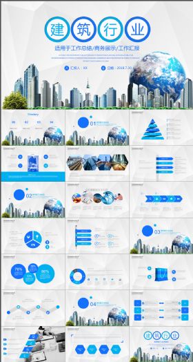 中国建筑行业工作总结汇报PPT模板