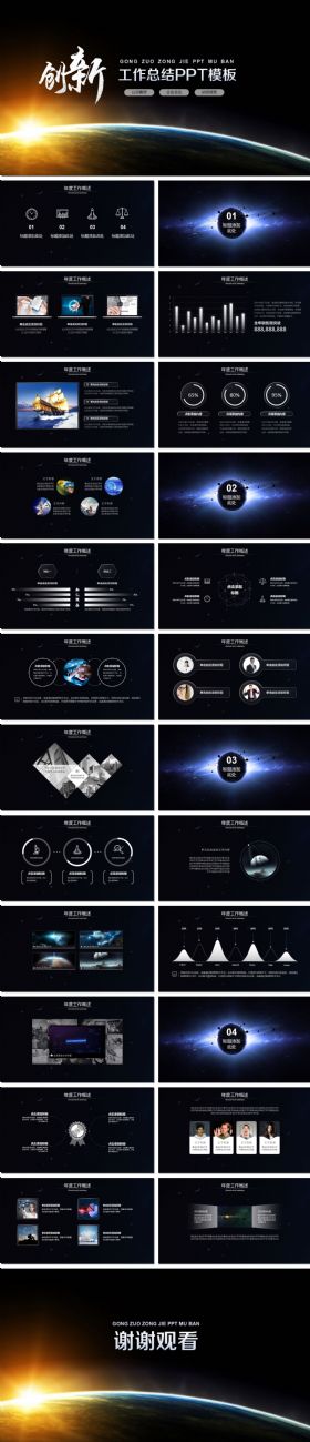 创新星空工作总商务结通用PPT【附赠350页精美图表集】