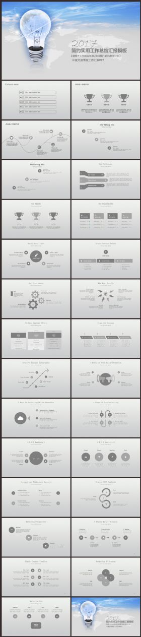 简约大气商务工作总结汇报述职2017工作计划PPT