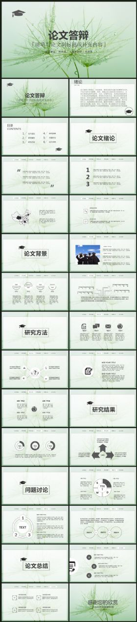 清新实用毕业论文答辩开题报告动态PPT模板