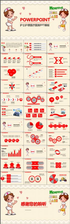 护士护理医疗医院总结报告动态PPT模板