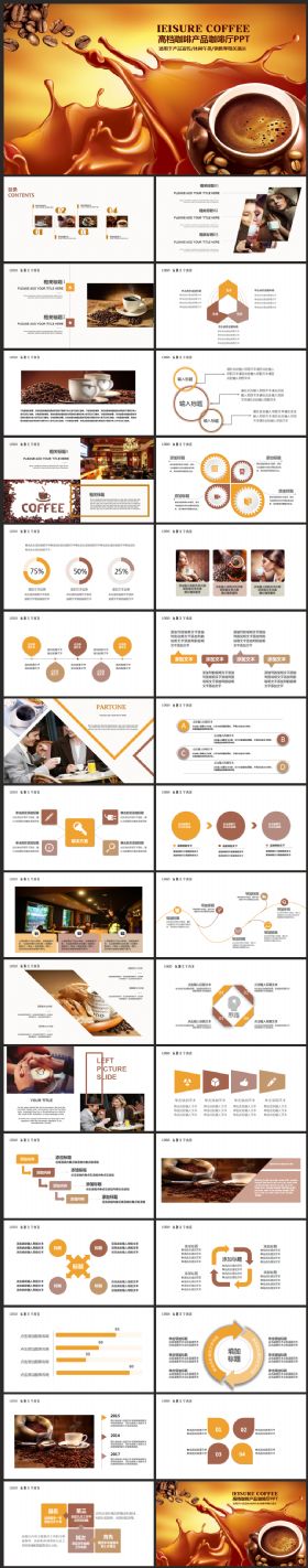 高档西餐厅咖啡产品介绍下午茶咖啡厅PPT模板