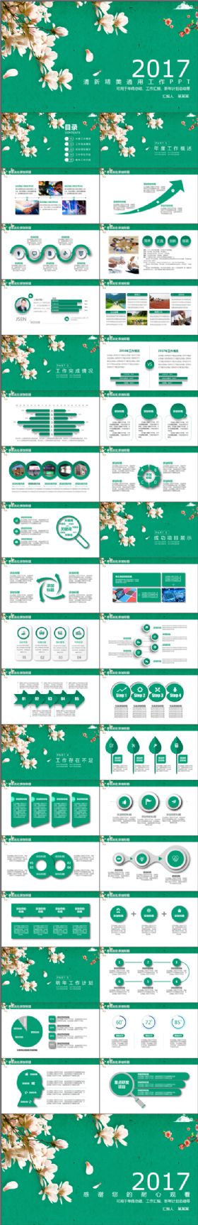 2017商务大气年终总结报告PPT