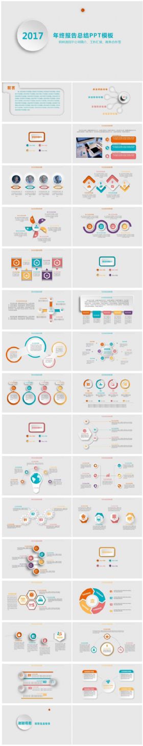 微粒体年终报告总结PPT模板
