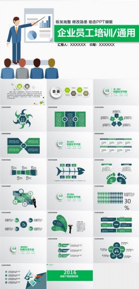 绿色企业员工培训通用PPT模板