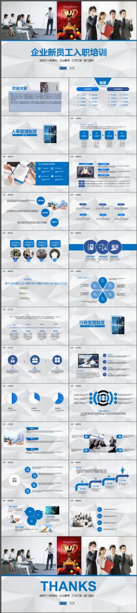 创意风格企业新员工入职培训PPT模板