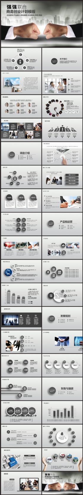 公司介绍产品宣传商务融资2017工作计划PPT模板