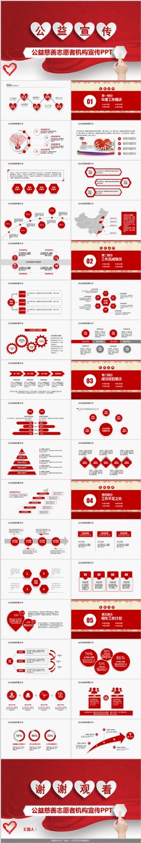志愿者慈善公益宣传PPT模板