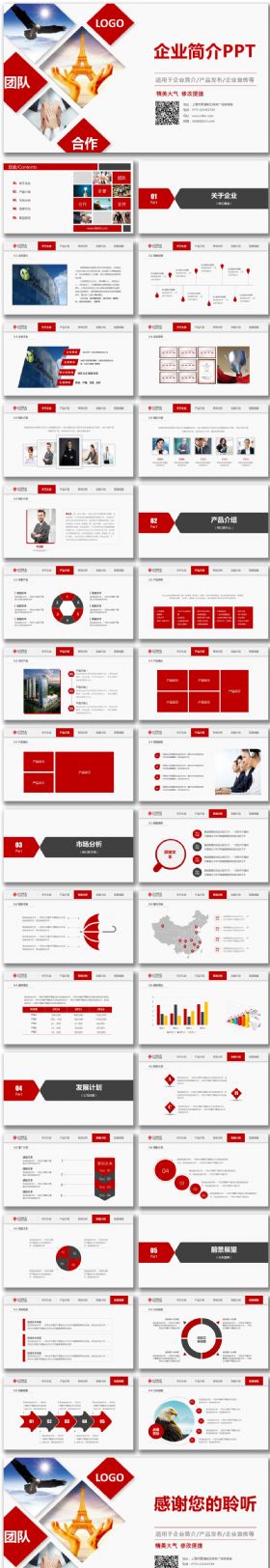 【企业宣传】红色大气企业简介产品宣传PPT模板