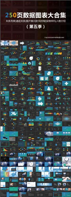 250页彩色数据图表动态PPT大合集第五季