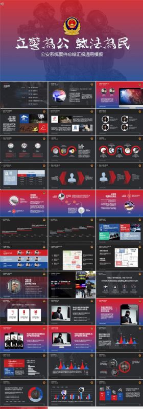 公安案件PPT模板公安系统通用动态PPT模板