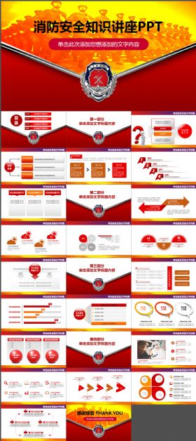 消防安全知识教育防火基础培训ppt模板