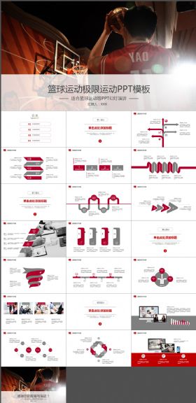 篮球运动极限运动PPT动态模板