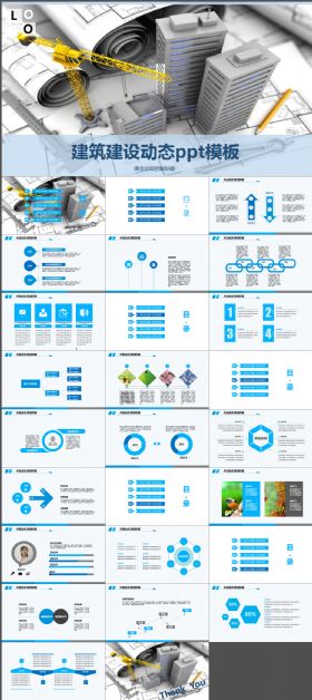中国建筑工程项目施工规划房地产PPT模板