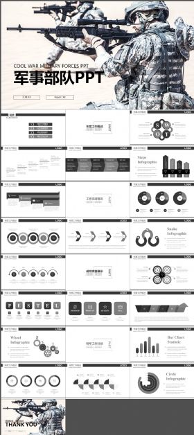 现代军事部队 战争场面 游戏PPT模板
