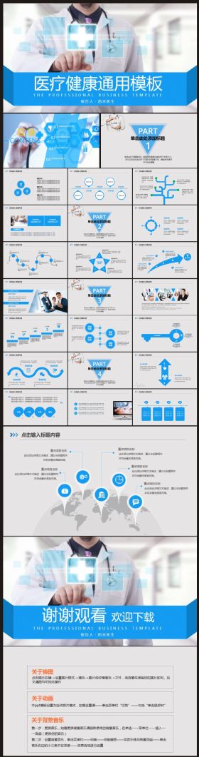 【医疗、医药】医院、医生工作PPT模板