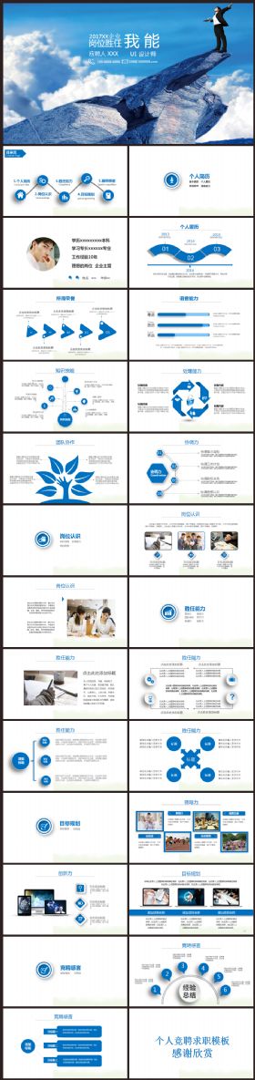 大气竟聘求职个人简历述职报告PPT模板