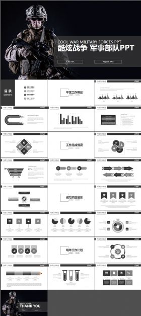 军事部队 酷炫战争场面 游戏PPT模板