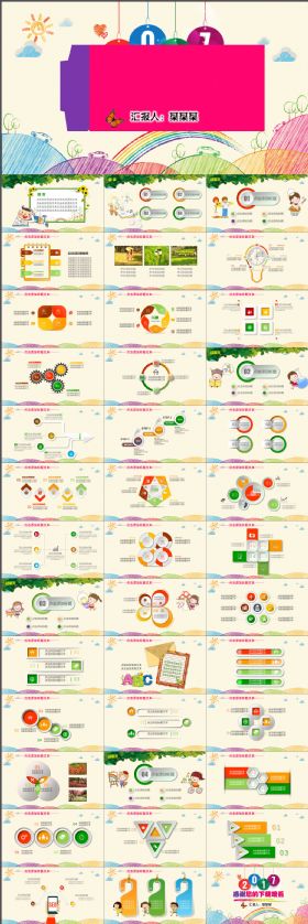 少儿卡通教学教育培训PPT模板