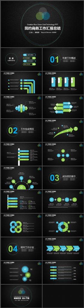 大气黑色简约工作总结PPT模板