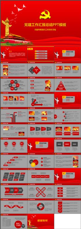 党建工作汇报总结党政工作报告PPT模板