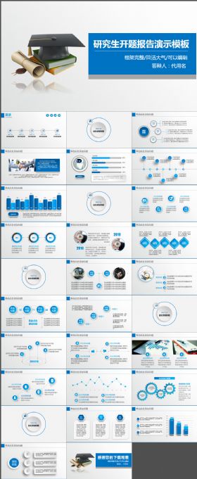 研究生开题报告总结动态PPT模板