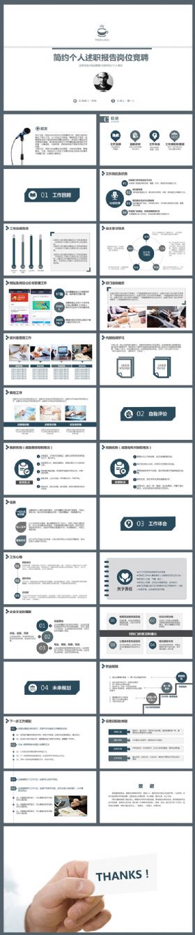 大气简约个人述职报告工作总结工作计划工作报告岗位述职ppt