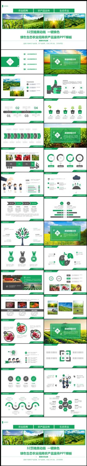 最新绿色生态农业招商农产品宣传工作汇报总结PPT模板