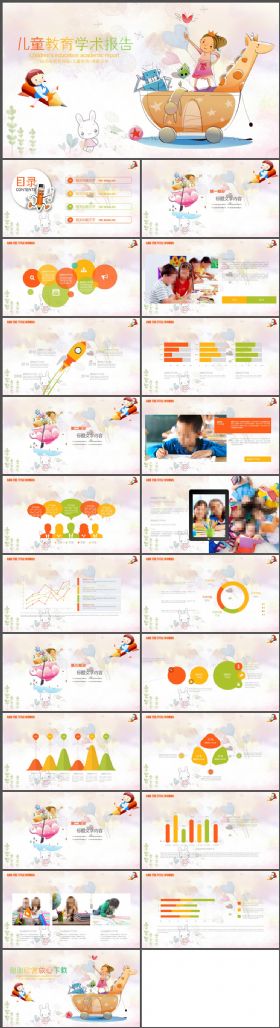 卡通简约儿童教育培训课件PPT模板