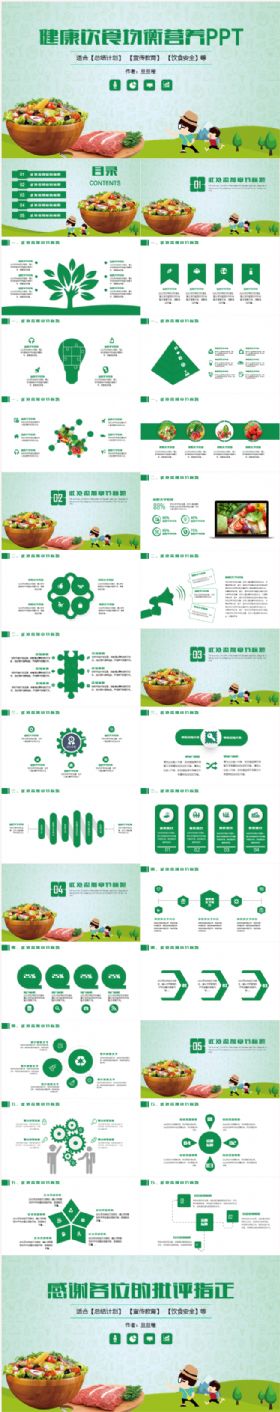 健康饮食均衡营养公益宣传PPT模板