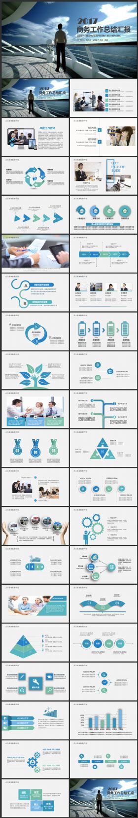商务工作总结汇报2017工作计划企业简介融资述职PPT