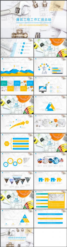 建筑工业生产工作汇报PPT模板