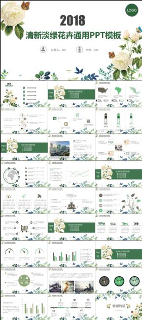 清新通用品牌宣讲工作总结动态PPT模板