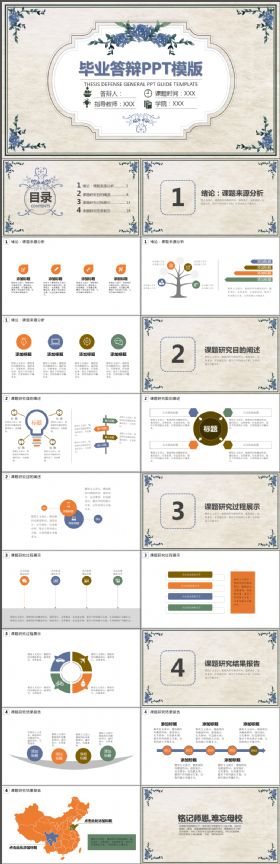 2017简约清新风格毕业论文答辩动态ppt模板