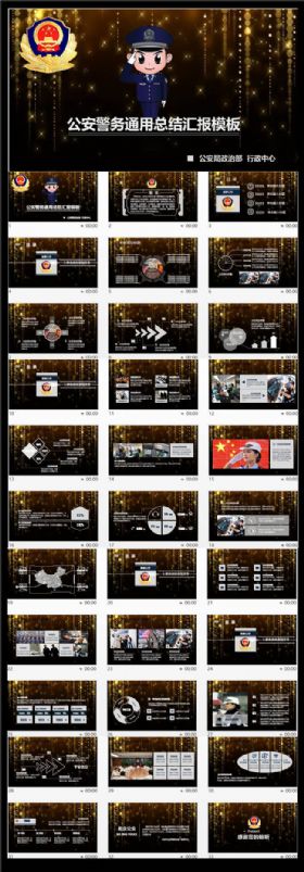 公安警察刑警武警党政机关通用PPT模板