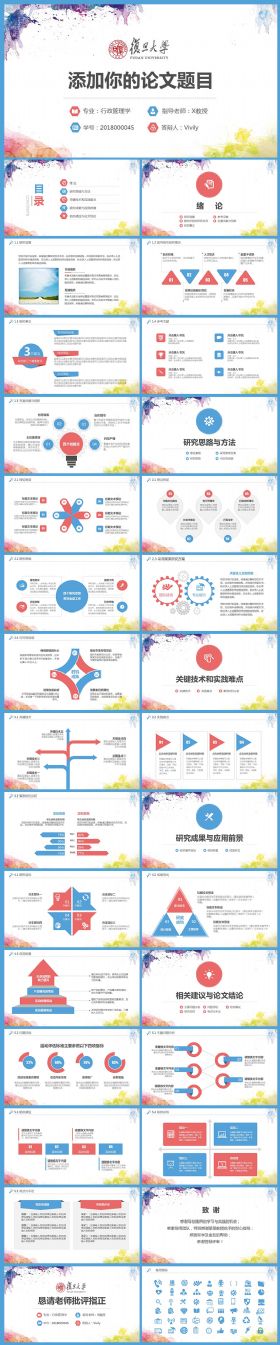 简约毕业论文答辩开题报告PPT通用模板