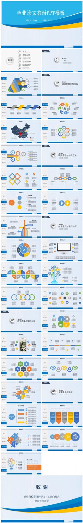 严谨蓝色开题报告毕业论文答辩PPT模板