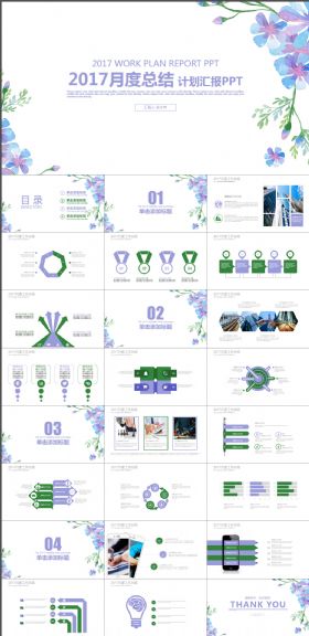 2017月度总结计划汇报PPT