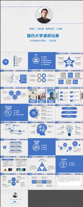 简约大学演讲比赛PPT模板