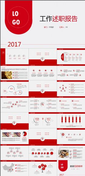 简约风工作总结述职报告PPT
