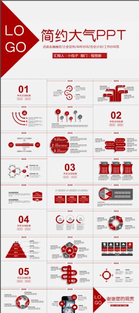 红色简约大气工作总结PPT