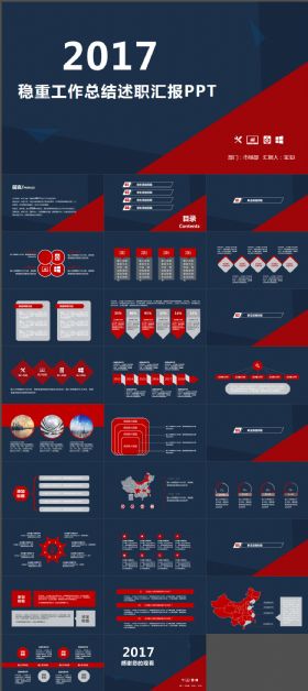 稳重工作总结述职汇报ppt模板