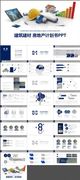 建筑建材 房地产计划书 安全施工PPT