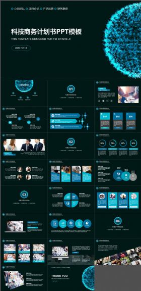 科技商务计划书计划总结通用PPT模板